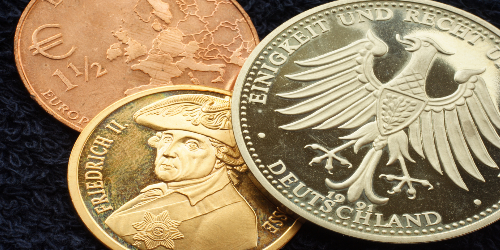 Tiền xu Đức có nhiều mệnh giá như tiền giấy