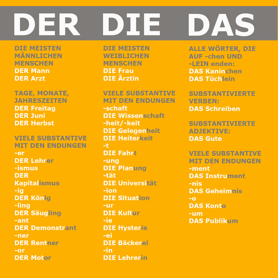 Mẹo ghi nhớ mạo từ Der Die Das trong tiếng Đức nhanh nhất
